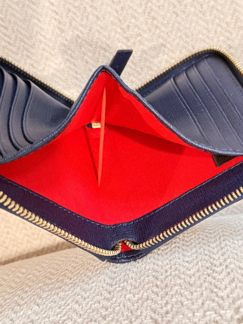 Dooney Blue Zip-Around Leather Small Wallet - Picture 6 of 7